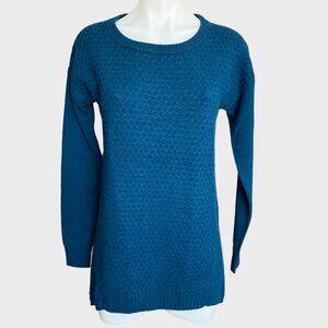 SofiaCashmere Cashmere crewneck Sweater Pullover Tunic size S Small Teal
